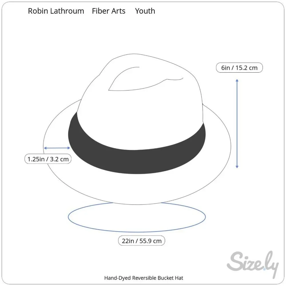 Fiber Artist Art to Wear Robin Lathroum Hand Dyed Bucket Hat Reversible Colorful